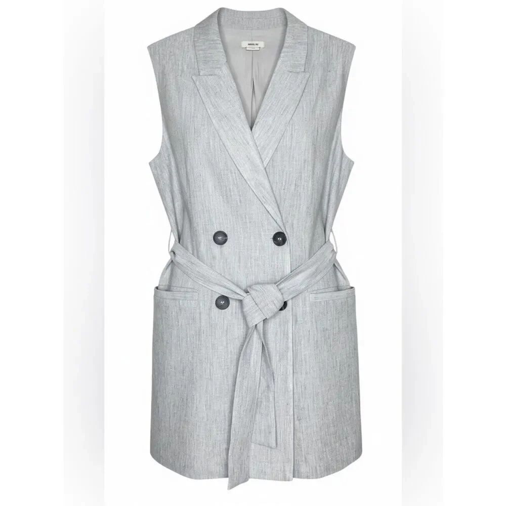 Jason Wu Elegant Heather Gray Blazer Dress Vest Med - Picture 10 of 11